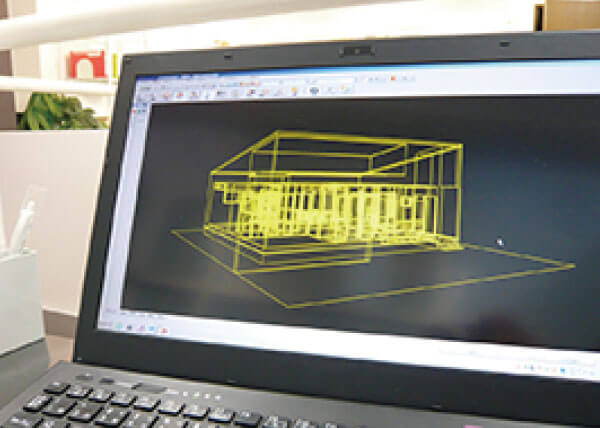 3D設計ソフトで表示された家の模型