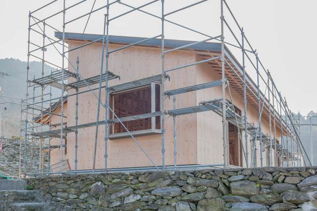 新築住宅の工事現場が撮影された