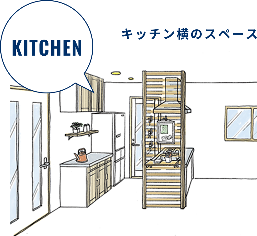 キッチン横のスペース